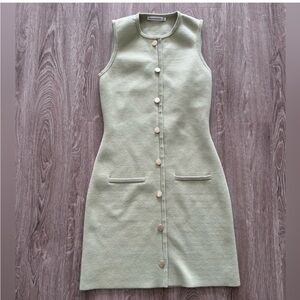Abercrombie & Fitch Mint Button-Front Mini Dress
